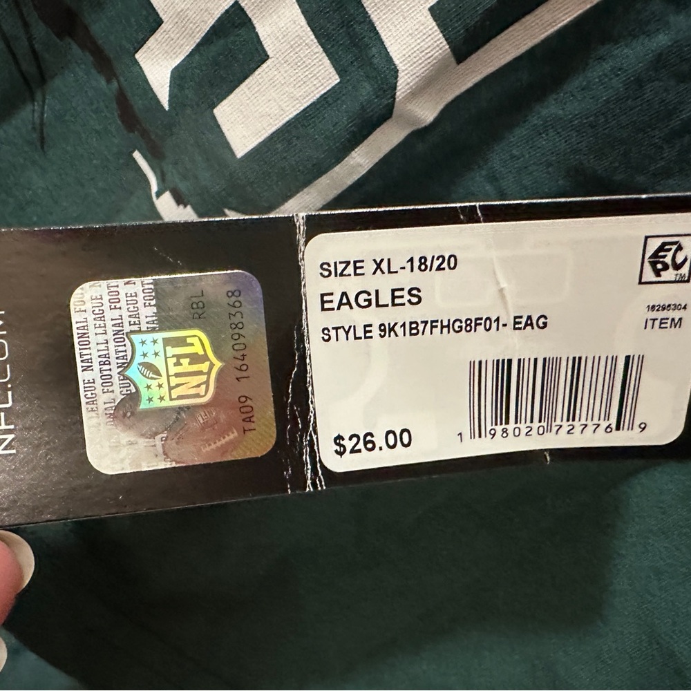 NFL Dark Green Philadelphia Eagles youth size XL 18–20 Logo T-Shirt NEW - Picture 8 of 8
